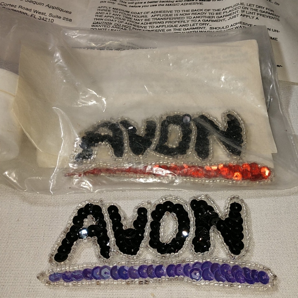 Avon Set Of Two Sequin Glue-On Avon Patches - image 2